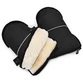 Lammfell Handwärmer von WERNER CHRIST BABY – GLOVY Handschuhe sind der ideale Kinderwagen-Muff aus medizinischem Fell, warmer universaler und wasserabweisender Handmuff, in black (schwarz)