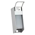 Desinfektionsmittelspender Ampri Wandspender Metall 500 ml mit kurzem Armhebel, inklusive 0,5 L Leerflasche, Aluminium 09991-KH