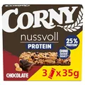 Corny Nussvoll Protein Chocolate | Nussriegel & Proteinriegel ohne Zuckerzusatz | Mit 38% Nüssen & 25% Eiweiß | 3 x 35 g