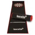 Dartmatte Karella Premium, hochwertiger Dartteppich aus Velour, Turnierausführung, perfekter Schutz für Boden & Dartpfeile, Rutschfeste Unterseite mit Gummibeschichtung, 290x60 cm mit Abwurfmarkierung
