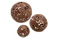 Spetebo Dekokugel Metall Deko Rostkugeln - 3er Set / 20 / 15 / 10 cm (Set, 3 St., Gartenkugeln), Garten Kugel mit Blumen Ornamenten