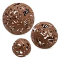 Metall Rostkugeln 3er Set - 20 / 15 / 10 cm - Garten Balkon Deko Kugel Landhaus