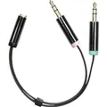 Deltaco Adapter PC-headset 2 x 3.5mm ha -> 1 (Klinkenadapter) (AUD-202)