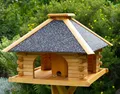 Massives Futterhaus mit Strukturputz V20 Stein, Vogelhaus, Vogelvilla, Vogelhäuschen, Vogelhäuser, Vogelfutterhaus