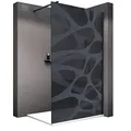 BERNSTEIN Duschwand Glas Duschabtrennung Walk-In Dusche Nano ESG Echtglas Duschtrennwand EX101 Milchglas-Muster Wave 110 x 200 cm