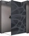 Bernstein Walk-in-Dusche EX101, 10mm ESG-Sicherheitsglas Nano-Beschichtung - Echtglas / Profilfarbe: Schwarz Matt, graues Glas, Milchglas mit Muster / Breite wählbar / 200cm Höhe