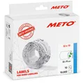 Meto Etiketten für Handauszeichner (32x19 mm, 2-zeilig, 10.000 Stück, weiß, wiederablösbar, für METO, Contact, Sato, Avery, Tovel, Samark etc.)