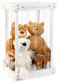ELLA & PIET® Spielzeugtruhe Plüschtier-Box aus Holz zur Aufbewahrung von Kuscheltieren (Weiß), Mein Zoo, Kuscheltieraufbewahrung, Spielzeugkiste, Spielzeugtruhe