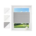 WOLTU Plissee ohne Bohren Klemmfix Faltrollo Jalousie Grau 60x220cm (BxH), Plisseerollo Crushed Optik Sichtschutz und Sonnenschutz Easyfix lichtdurchlässig Rollo für Fenster & Tür