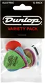 JIM DUNLOP Plektrum Variety Pack E-Gitarre, 12 Stück, Multicolor, Ultex, Tortex, Jazz III, Gator Grip, Max Grip