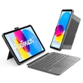 Inateck Hülle mit Tastatur für iPad 11 A16 2025 11 Zoll, iPad 10. Gen 2022 10,9 Zoll, 5,1" Vollflächen-Touchpad,Vertikaler/Horizontaler Ständer,Abnehmbar,mit Stifthalter,QWERTZ,Schwarz,AceTouch Pro