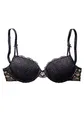 Lascana Damen Push-up-BH mit Spitze, herausnehmbare Kissen, Zierschleifen, verstellbare Träger, erotische Dessous für besondere Momente