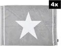 Done. Badematte "DAILY SHAPES Star 4er-Set", silber (silberfarben), rechteckig (50cm x 70cm ), 4 Stk.