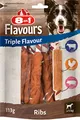 8in1 Triple Flavour Ribs Kaustangen für Hunde - Kausnacks mit extra viel Fleisch, 113g Beutel (ca. 6 Stück)