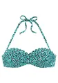 LASCANA Bügel-Bandeau-Bikini-Top Mae, farbenfroher Animalprint, wattierte Cups, abnehmbare Träger, mint-bedruckt