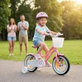 Actionbikes Kinderfahrrad Starlight | 12 Zoll - V-Brake Bremsen - Kinder Fahrrad für Mädchen - Von 2-5 Jahren - Kettenschutz - Stützräder - Luftbereifung - Kinderrad - Rosa (Starlight 12 Zoll)