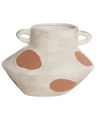 Blumenvase Heimdekoration Steingut Punktmotiv Wasserdicht Sand Beige Alosidae