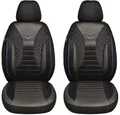 BREMER SITZBEZÜGE Autositzbezug für Volvo S90 V90 Bj ab 2016 (PS806), Set, 2-tlg., Schonbezüge Sitzbezüge Fahrer und Beifahrer, in Schwarz/Blaue Naht