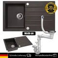 MODERNO | Granitspüle Mojito 100 Braun 86x50cm Einbauspüle mit Siphon