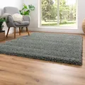 Steffensmeier Ragolle Twilight Hochflor Teppich Shaggy, weich & elastisch, moderner Wohnzimmer Teppich, Salbei 4422, 200x290 cm