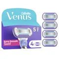 Gillette Venus Extra Smooth Swirl Rasierklingen Damen, 4 Original Ersatzklingen für Damenrasierer mit 5 Klingen für Eine Gründliche Rasur
