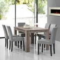 [en.casa] - Essgruppe Forssa 7-tlg 140x90 Cm Eiche Antik / Hellgrau