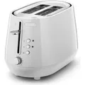 De'Longhi Eclectica Toaster CTY2103.W, weiß, für 2 Scheiben, mit Auftaufunktion und Brötchenaufsatz - Weiß