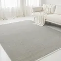 Interiyou handgewebter Baumwollteppich Riga - 160x230 cm Beige/Schwarz - Handwebteppich für Wohnzimmer, Schlafzimmer - 100% Handarbeit Naturfaser Teppich Flachgewebe