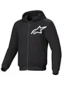 Alpinestars Chrome V2 Sport Motorrad Zip Hoodie für Herren, Schwarz, Größe L, mit Kapuze und Protektoren