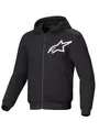 Alpinestars Chrome V2 Sport Hoodie Kapuzen Motorrad Jacke Gr. L - Schwarz Weiß