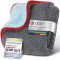 Glart Poliertuch Auto Trockentuch - Premium Mikrofasertuch Auto für Autopolitur, Scheiben & Cockpit - 60x40cm Mikrofasertuch zum kratzfreien Trocknen & Auto polieren - Mikrofaser Trockentuch rot