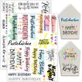 Hongma Rub On Sticker 19x14cm-Großformat Pustekuchen Happy Birthday Konfetti Wünsch Dir Was 2PCS Sprüche für Raysin für Keraflott Möbel Glas Holz DIY Deko Rub On Folie Rubons Aufkleber