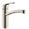 hansgrohe Focus Küchenarmatur (Wasserhahn Küche ohne Schlauchbox, 360° schwenkbar, hoher Auslauf 160mm) Edelstahl Finish