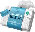 Glückstoff® Kissenbezug für Ergonomisches Kissen [mit Kühl- und Wärmeeffekt] aus Bambusfaser und Spandex | Weich & Kuschelig | Ersatzbezug | Weiß | Version: Ergo