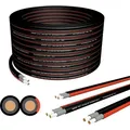 Germany B.e.s.t Solarkabel Duplex 4mm2 PV Kabel 4mm2 es Solar Kabel aus Kupfer, Photovoltaik Kabel 50m Schwarz und Rot - Schwarz/Rot