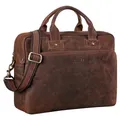 STILORD große Ledertasche braun - XL Aktentasche für Herren - Business-Tasche mit 15.6 Zoll Laptopfach - Vintage Umhängetasche Hector