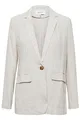 b.young BYJOHANNA Damen Blazer Longblazer Jacke Viskose - Leinenmix mit Reverskragen und Knopf Regular Fit, Größe:42, Farbe:Nature Linen (201952)