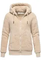 REPUBLIX Damen Teddy Sweatjacke Plüsch Hoodie Pullover Zipper Jacke RD-015 Beige XS