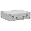 vidaXL Waffenkoffer mit 2 Schlüsseln Gewehrkoffer Pistolenkoffer Jagdkoffer Universalkoffer Alukoffer Aluminium Alu ABS Silbern 31x26x8,3 cm