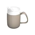 Ornamin Becher mit Trink-Trick & Schnabelaufsatz | Schnabelbecher für Parkinson & Schlaganfall | Spezialgeschirr barrierefrei | Selbständig Trinken | Inklusion | Linkshänder & Rechtshänder | leinen