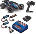 Traxxas 71054-8 E-Revo 1/16 Monster-Truck Brushed + TRX 2S Parallel-Set Blau