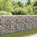 vidaXL Gabionenwand mit Abdeckung Verzinkter Stahl 200×20×85 cm
