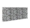 vidaXL Gabionenzaun, Gabionenwand mit Abdeckung Verzinkter Stahl 200×20×85 cm