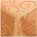 DecoHomeTextil Heimtextilmanufaktur Tischdecke Kringel Circle Tafeldecke Ornamente Damast Tischdecke orange Eckig 130 x 130 cm