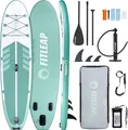 Fitleap Premium Stand Up Paddle Board aufblasbar - SUP Board Set mit Hochdruckpumpe, verstellbarem Paddel und Rucksack - Ideal für Anfänger und Profis - Perfekt für Yoga, Surfen und Wassersport