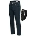 Wrangler Straight-Jeans Texas Authentic Straight Herren-Strechjeans mit Gürtel blau|schwarz W38