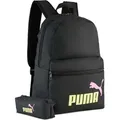 PUMA Rucksack Phase Backpack Set 22L PUMA Black - Fizzy Light schwarz - Schwarz