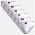 ORGANIC COTTON BOXER BRIEFS - 6-Pack - Weiß/Rot - 3XL