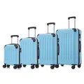 Koffer Suitcase Set, Trolley Reisekoffer, Rollkoffer Handgepäck, Hellblau
