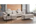 Ecksofa OTTO HOME Costello L-Form, B: 301 cm mit Sitztiefen-, Armteilverstellung & , beige (natur), B:301cm H:89cm T:176cm, 100% Polyester;Samtoptik (100% Polyester), Sofas, Ecksofa, 3 Nierenkissen, optional Bettfunktion & Bettkasten